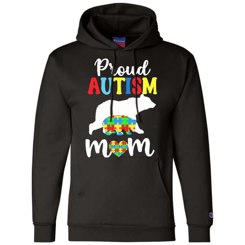 Autism Awareness T  Shirt Womens Proud Autism Mom Puzzle Autism Awaren Champion Hoodie by vmcdermott132 | Artistshot