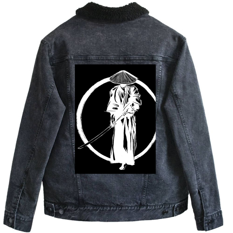 Samurai Warrior 1 Unisex Sherpa-Lined Denim Jacket by apolitery | Artistshot