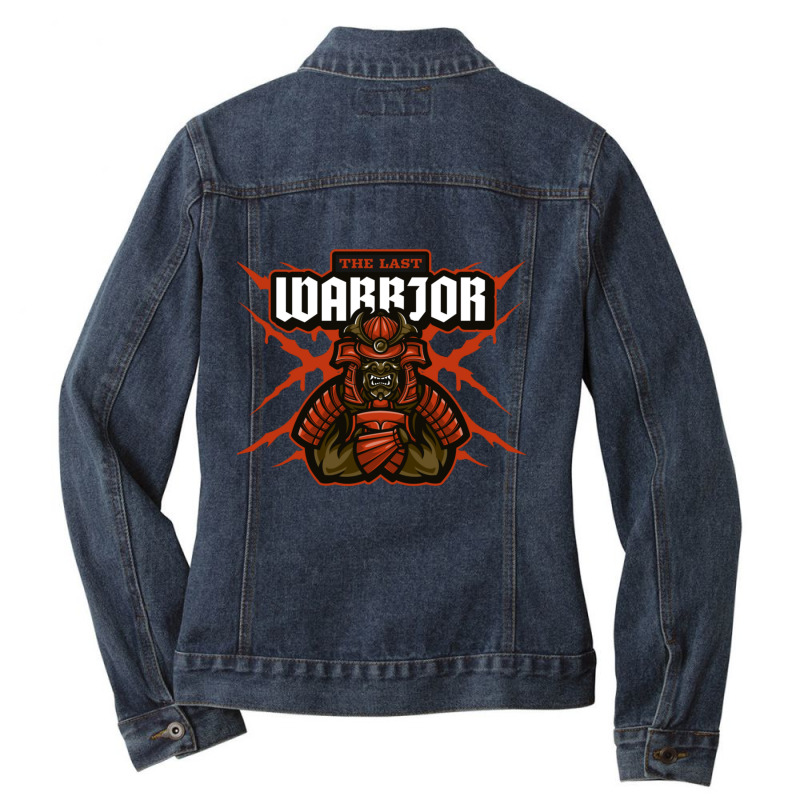 Samurai Warrior 19 Ladies Denim Jacket by apolitery | Artistshot