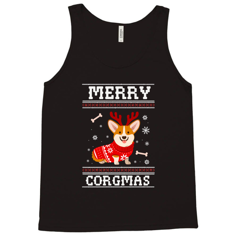 Merry Corgmas Ugly Sweater Tank Top | Artistshot