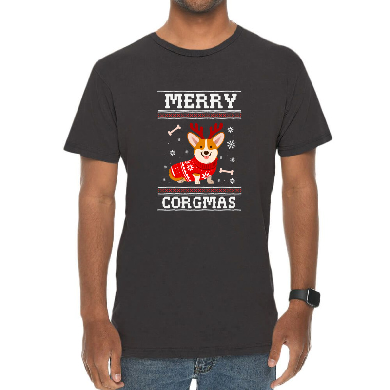 Merry Corgmas Ugly Sweater Vintage T-shirt | Artistshot