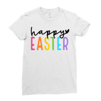 Funny Happy Easter Easter Eggs With Easter Bunny Rabbit Ears T Shirt Ladies Fitted T-shirt | Artistshot