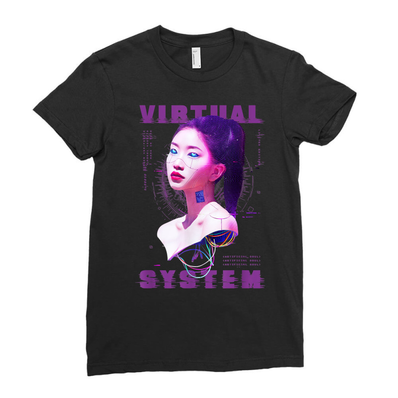 Futuristic Aesthetic Cyberpunk Style Virtual Cyborg T Shirt Ladies Fitted T-Shirt by kaykemyjoa | Artistshot