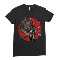 Samurai Warrior And Dragon Vintage Ladies Fitted T-shirt | Artistshot