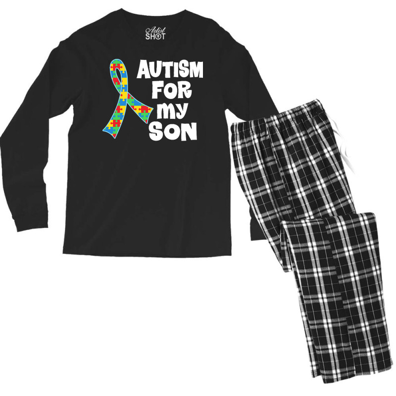 Autism Son T  Shirt Autism Ribbon For Son T  Shirt Men's Long Sleeve Pajama Set by vmcdermott132 | Artistshot