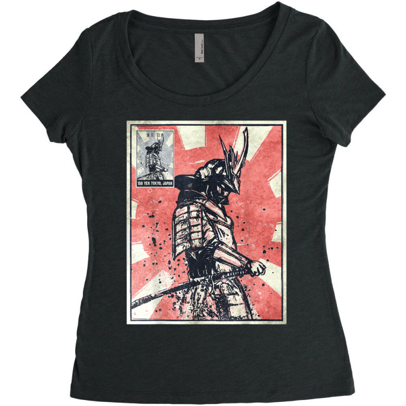 Samurai Warrior Duvet Covers Women's Triblend Scoop T-shirt by apolitery | Artistshot