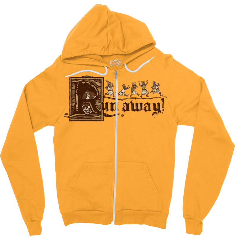 Run Away Quote Zipper Hoodie by jarleyletaifw | Artistshot