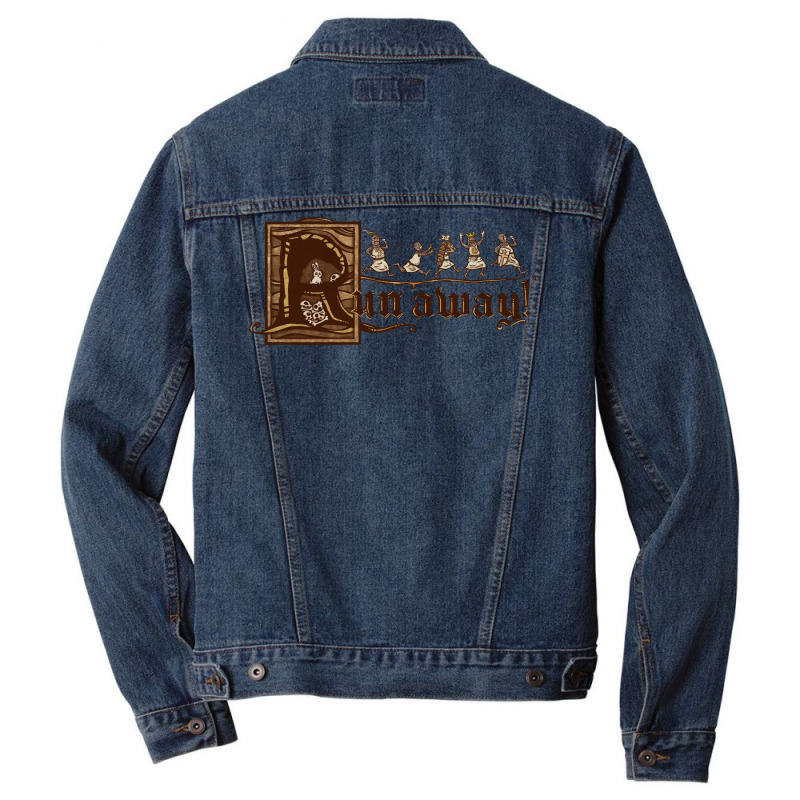 Run Away Quote Men Denim Jacket by jarleyletaifw | Artistshot