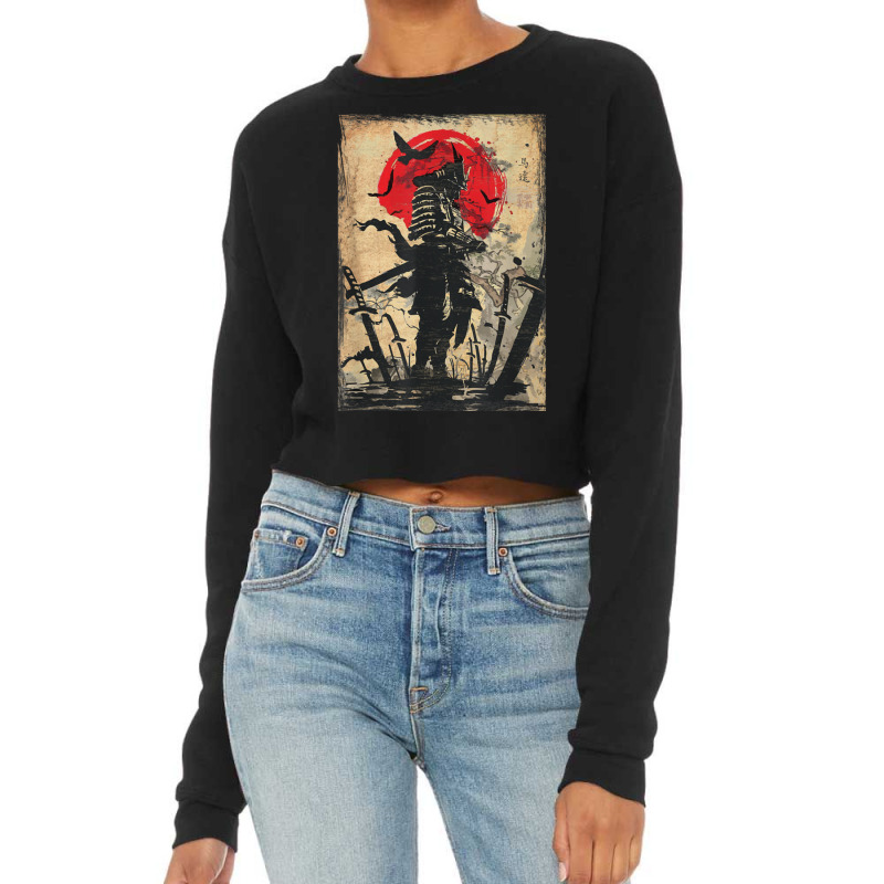 Samurai Warrior Duvet Covers 4 Cropped Sweater by apolitery | Artistshot