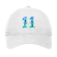 Strange Number 11 Blue Vintage Adjustable Cap | Artistshot