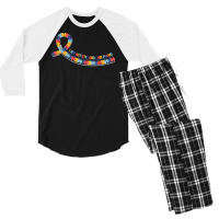 Autism T  Shirt Autism Awareness For World Autism Awareness Day T  Shi Men's 3/4 Sleeve Pajama Set | Artistshot