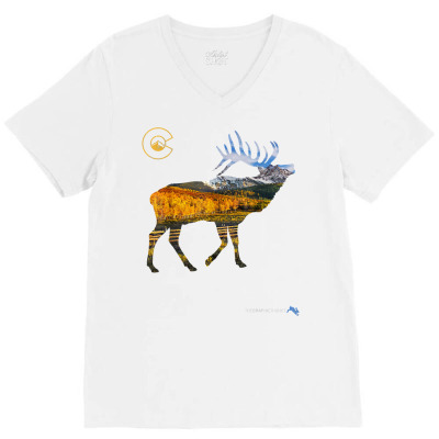 Colorado Elk Hunting T Shirt V-neck Tee Designed By Sivir5056