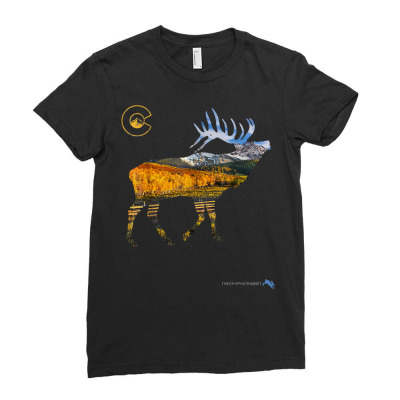 Colorado Elk Hunting T Shirt Ladies Fitted T-shirt Designed By Sivir5056