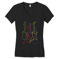 Distressed Guitars Women's V-neck T-shirt | Artistshot