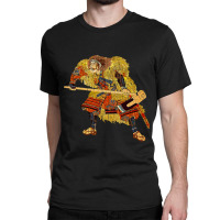 Samurai Warrior With Ax Crackle Texture Classic T-shirt | Artistshot