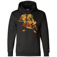 Samurai Warrior With Ax Crackle Texture Champion Hoodie | Artistshot