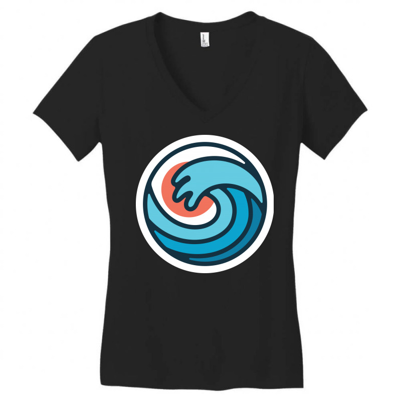 Wave Women's V-Neck T-Shirt by Quilimo | Artistshot