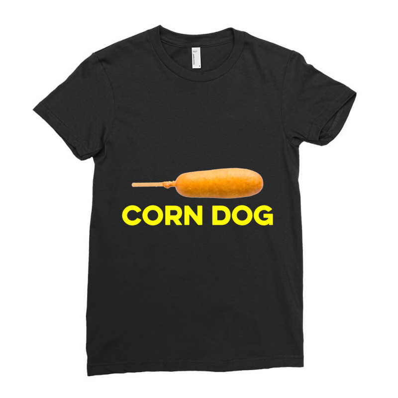 Corn Dog Sausage Hot Dog On Stick Food Lover Ladies Fitted T-Shirt by namnguyen | Artistshot