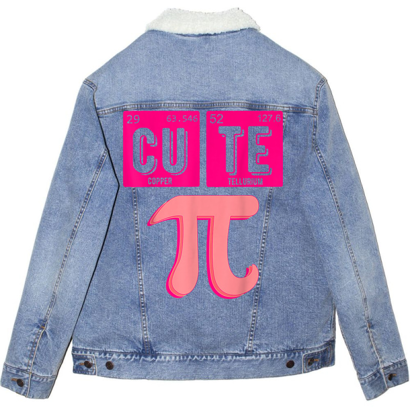 Cute Pie Pi Day Cutie Math Periodic Table Pink Math Teacher T Shirt Unisex Sherpa-lined Denim Jacket | Artistshot