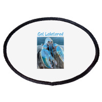 Funny Jumpscare Lobster Meme Blue Crustacean T Shirt Oval Patch | Artistshot