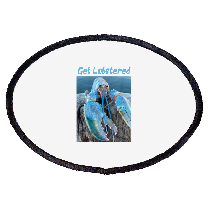 Funny Jumpscare Lobster Meme Blue Crustacean T Shirt Oval Patch | Artistshot