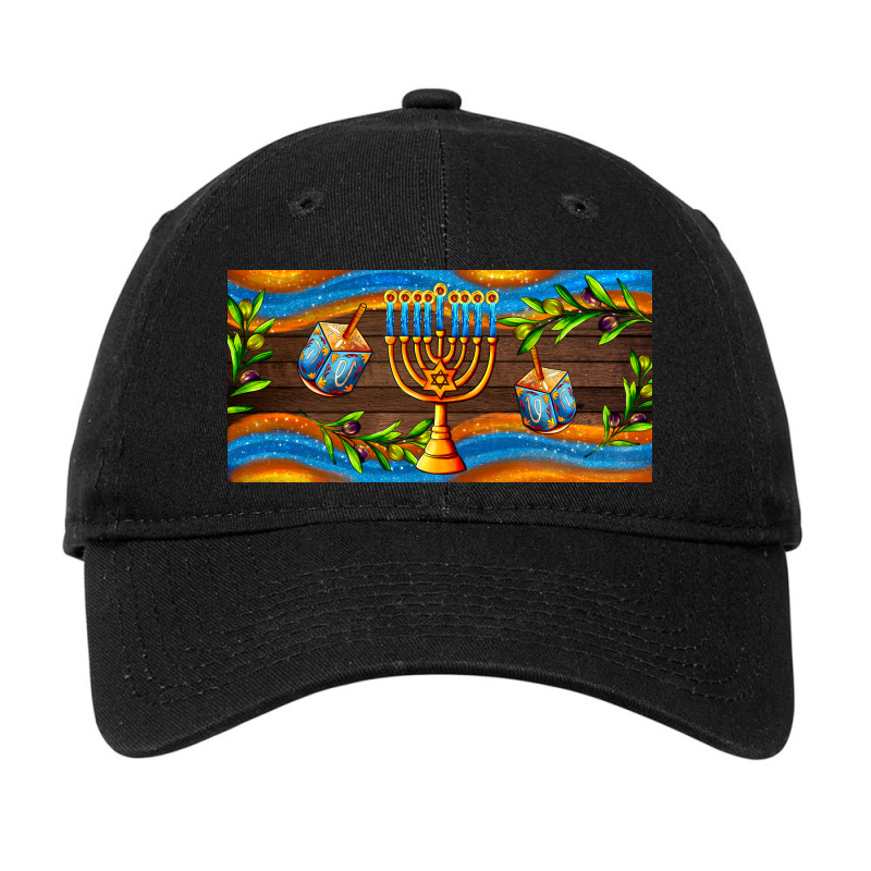 Hanukkah With Candlestick Adjustable Cap by AdoDesignShop | Artistshot