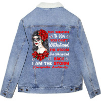 I Am The Storm Afro Hippie Hemophilia Warrior T Shirt Unisex Sherpa-lined Denim Jacket | Artistshot