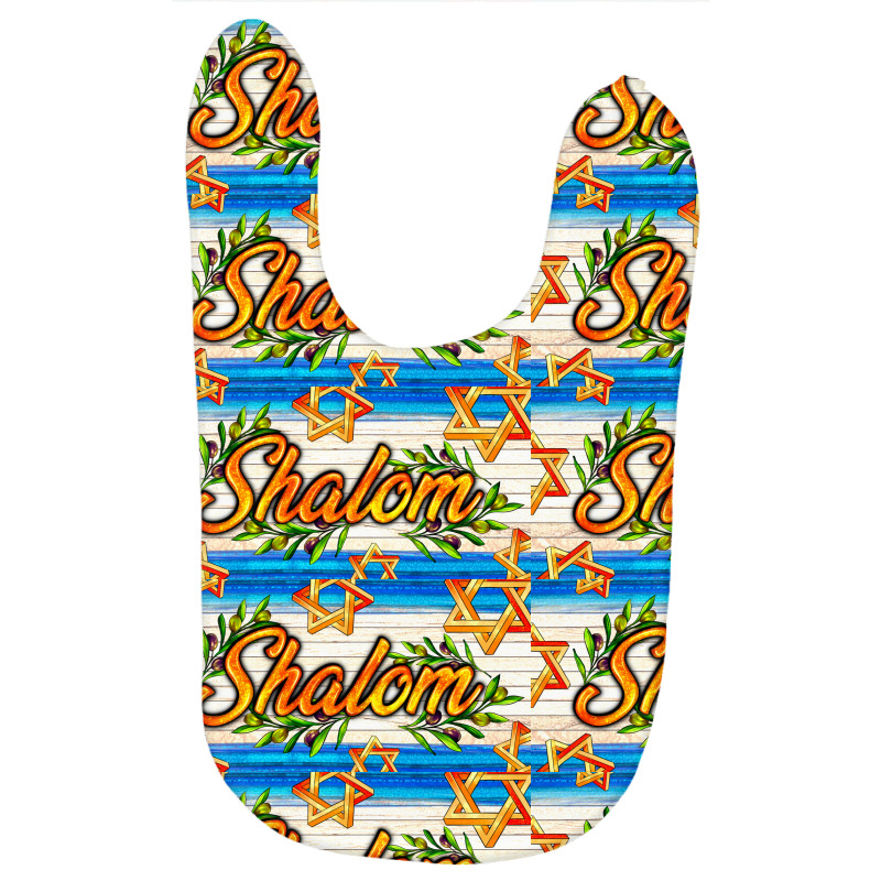 Shalom With Olive Branch Baby Bibs by AdoDesignShop | Artistshot