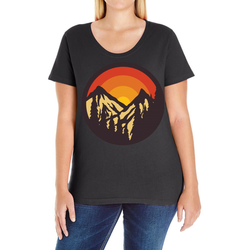 Mountain Sunset Ladies Curvy T-Shirt by Quilimo | Artistshot