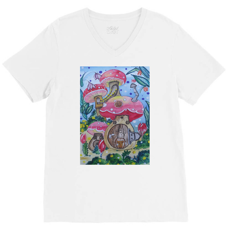 Artistshot Hot Trend Mushroom Land V-Neck Tee by oatesorlandoi9eepf | Artistshot