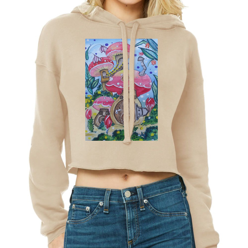 Artistshot Hot Trend Mushroom Land Cropped Hoodie by oatesorlandoi9eepf | Artistshot