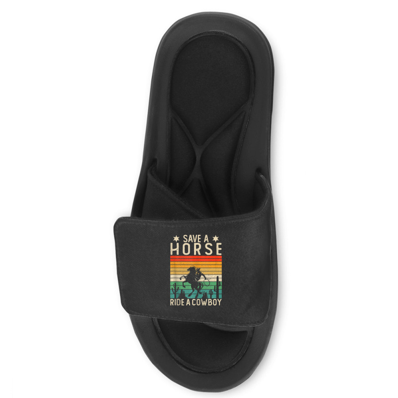 Horse Riding Adult Joke Save A Horse Ride A Cowboy Slide Sandal | Artistshot