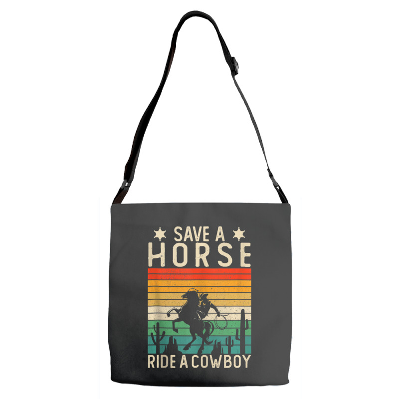 Horse Riding Adult Joke Save A Horse Ride A Cowboy Adjustable Strap Totes | Artistshot