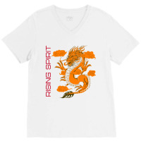 Artistshot Hot Trend Rising Spirit Orange Dragon V-neck Tee | Artistshot