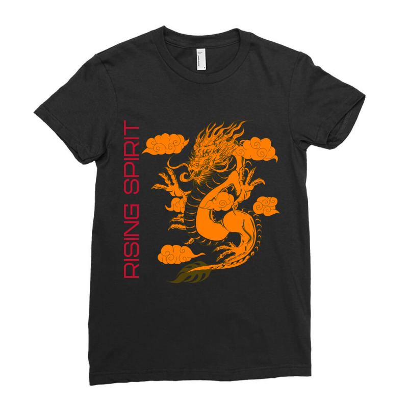 Artistshot Hot Trend Rising Spirit Orange Dragon Ladies Fitted T-Shirt by seifertmurryq3jmxs | Artistshot