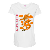 Artistshot Hot Trend Rising Spirit Orange Dragon Maternity Scoop Neck T-shirt | Artistshot