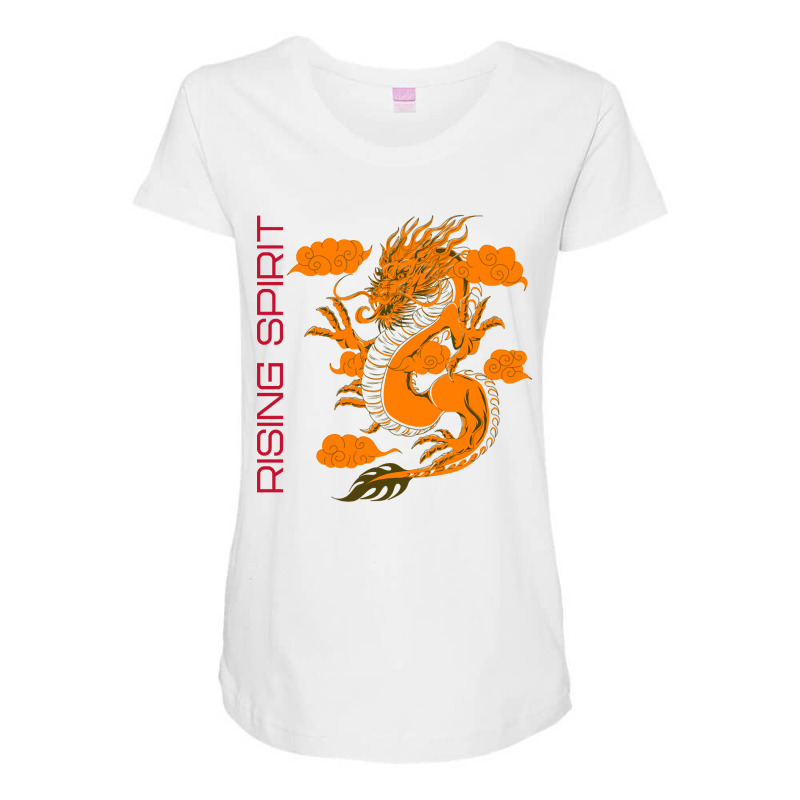 Artistshot Hot Trend Rising Spirit Orange Dragon Maternity Scoop Neck T-shirt by seifertmurryq3jmxs | Artistshot