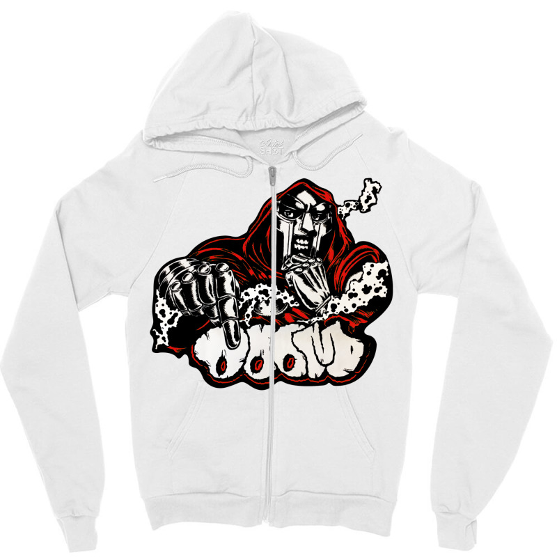 Red Skull Of Doom Zipper Hoodie by withbenajd | Artistshot