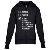 Single Taken White Crayon Youth Zipper Hoodie | Artistshot