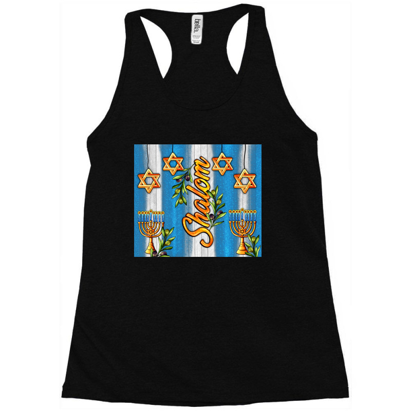 Shalom With Star Of David Racerback Tank by AdoDesignShop | Artistshot