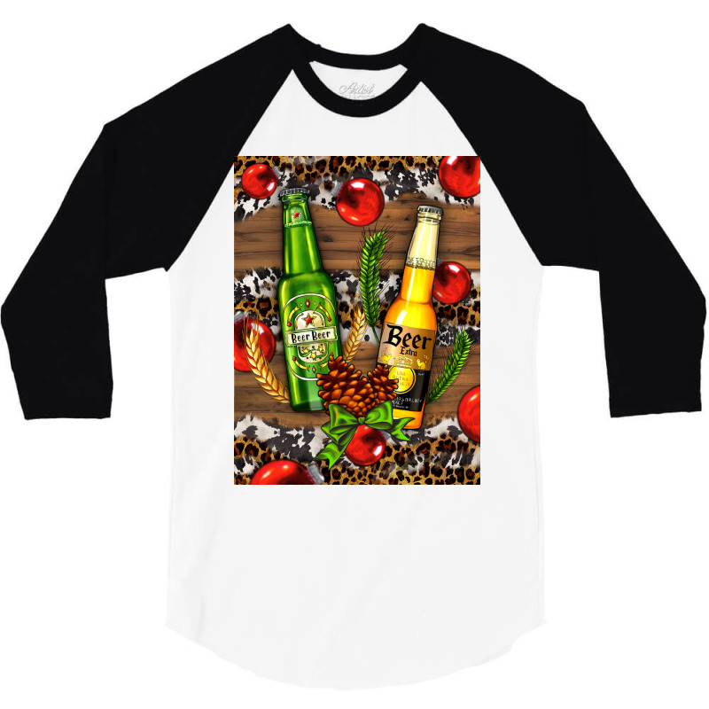 Beer Bottles With Wheat And Barley 3/4 Sleeve Shirt | Artistshot