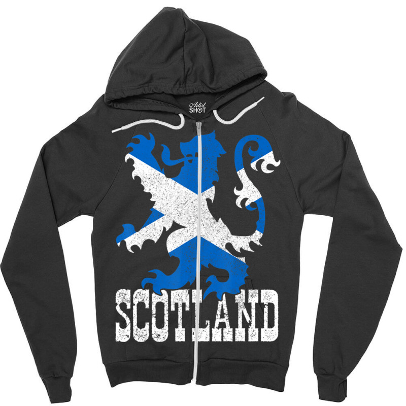 Scotland Vintage Lion Scottish Flag Pride Uk Zipper Hoodie | Artistshot