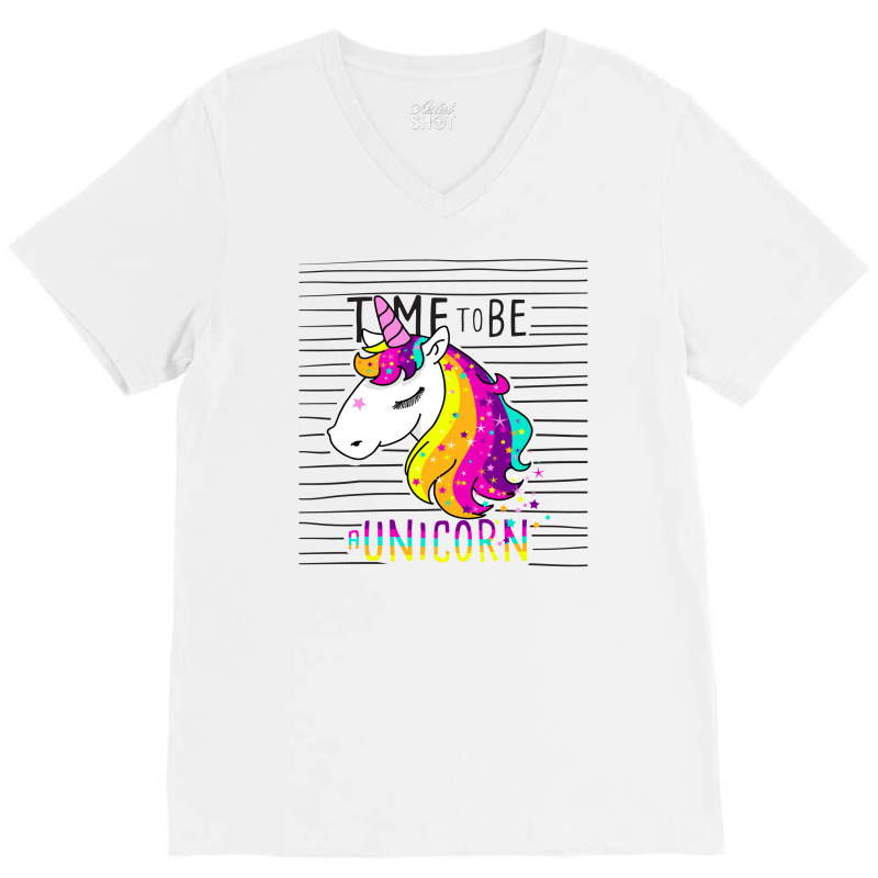 Time To Be A Unicorn V-Neck Tee by banjarstore | Artistshot