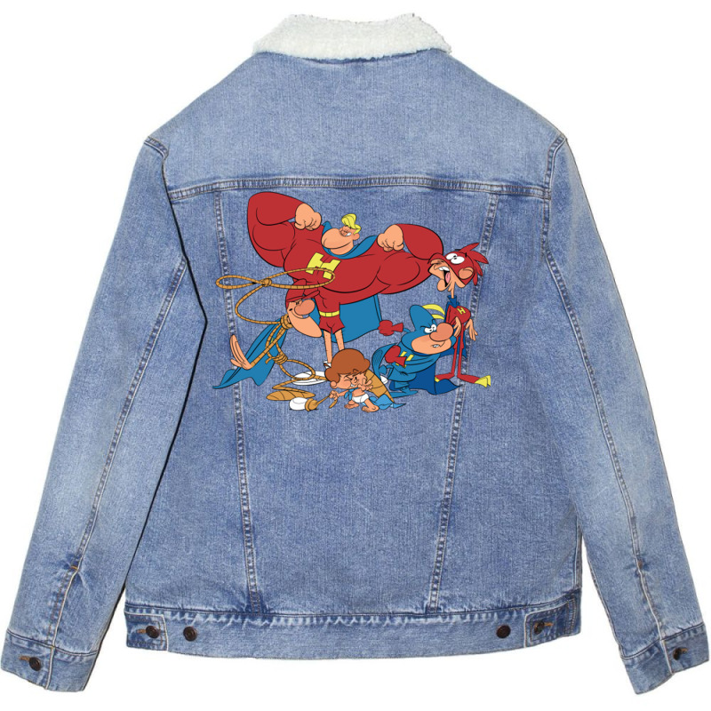 The Mighty Heroes T Shi Unisex Sherpa-Lined Denim Jacket by withbenajd | Artistshot