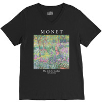 Claude Monet's The Artist's Garden At Giverny Art Lover T Shirt V-neck Tee | Artistshot