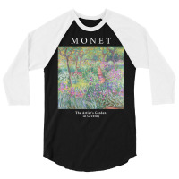 Claude Monet's The Artist's Garden At Giverny Art Lover T Shirt 3/4 Sleeve Shirt | Artistshot