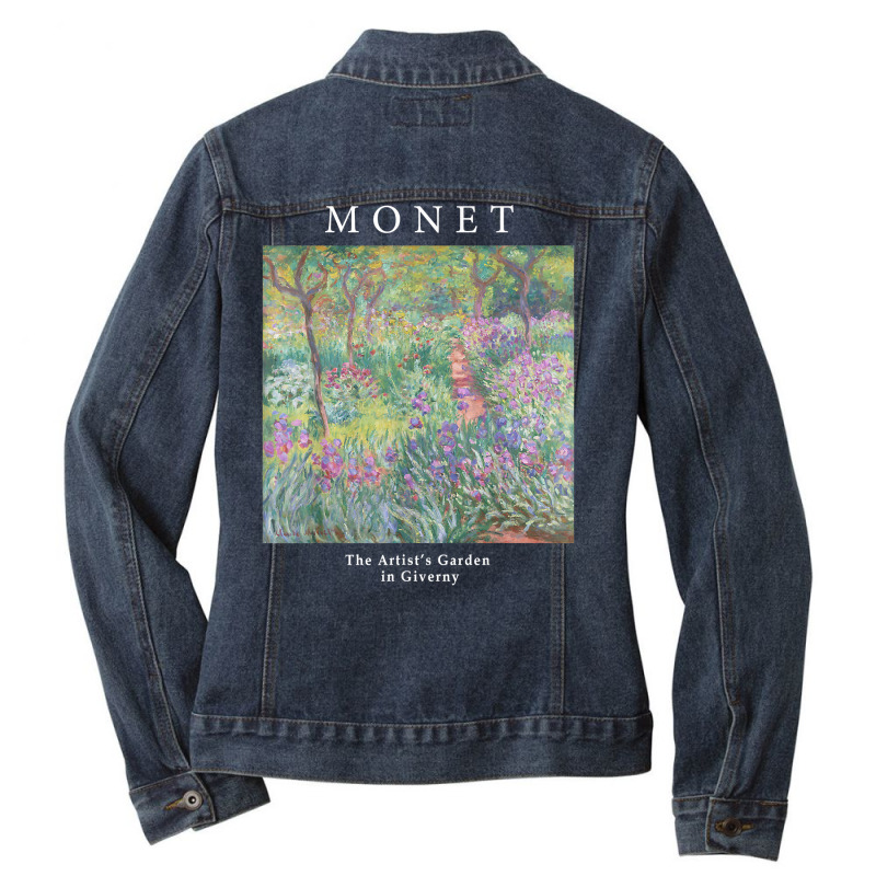 Claude Monet's The Artist's Garden At Giverny Art Lover T Shirt Ladies Denim Jacket by javauxswar | Artistshot