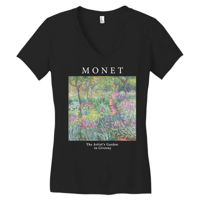 Claude Monet's The Artist's Garden At Giverny Art Lover T Shirt Women's V-Neck T-Shirt by javauxswar | Artistshot