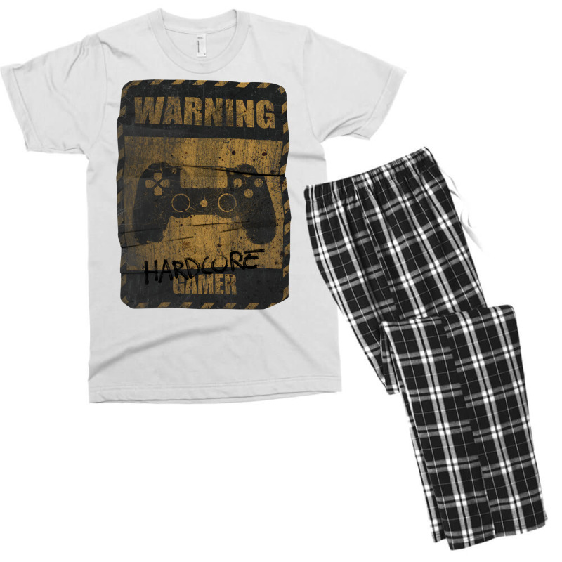 Warning Hardcore Gamer Men's T-shirt Pajama Set | Artistshot