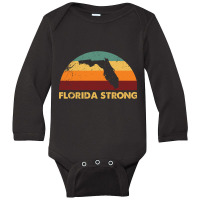 Limited Edition Vintage Retro Florida Strong Long Sleeve Baby Bodysuit | Artistshot